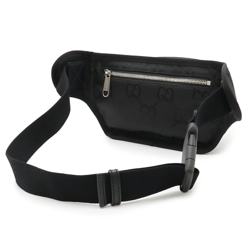 Gucci black Clutch Grid body Off canvas Pouch bag waist leather The Black